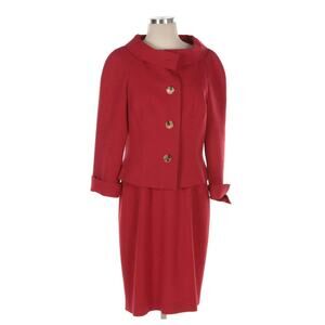 Vintage Escada Two-Piece Cherry Red Wool Dress & Jacket Set – Size 38 (US 6)
